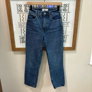 Abercrombie & Fitch Women's Straight Leg Jeans - Dark Blue Wash